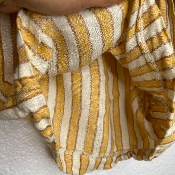 Drew Womens Shorts Size L Yellow White Striped Belted High Waisted Unlined - Picture 11 of 16